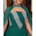 197860 GREEN COCKTAİL DRESS