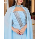 197861 BLUE COCKTAİL DRESS