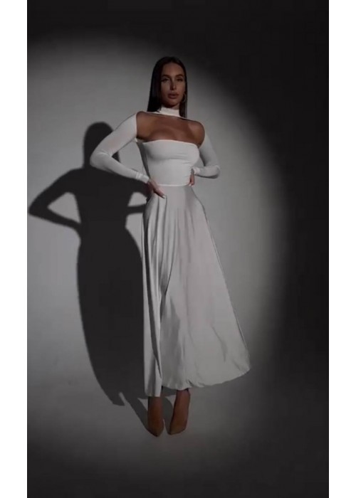 198149 ecru KLEID Sandstrahl