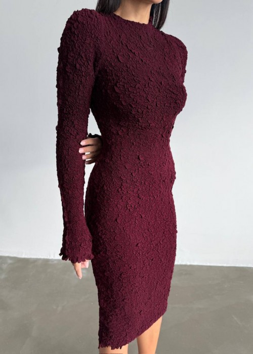 198329 BORDO ELBİSE TRİKO