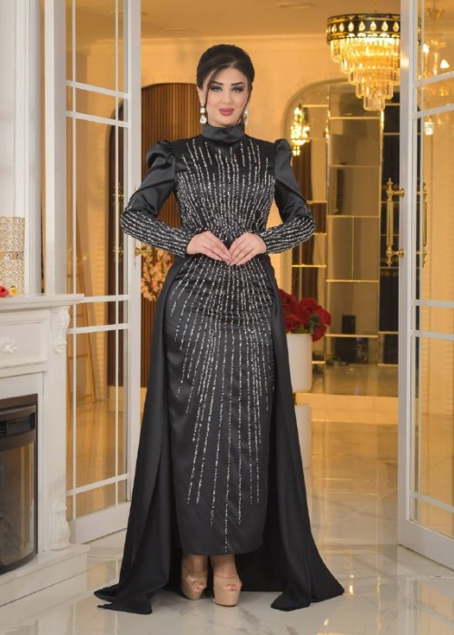198474 BLACK COCKTAİL DRESS
