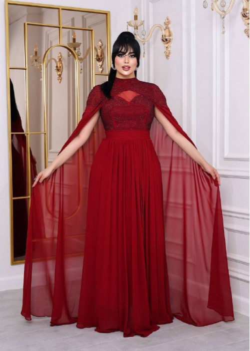 198605 RED COCKTAİL DRESS