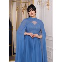 198606 BLUE COCKTAİL DRESS