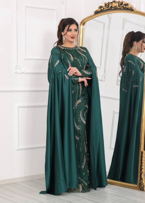 198629 GREEN COCKTAİL DRESS