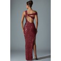 198661 BORDO COCKTAİL DRESS