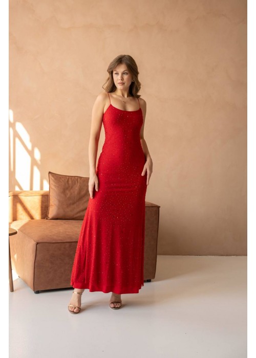 198685 RED COCKTAİL DRESS