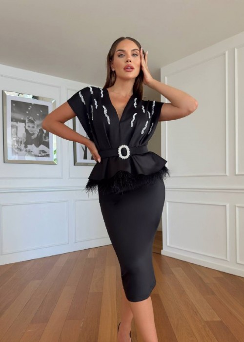198802 BLACK COCKTAİL DRESS