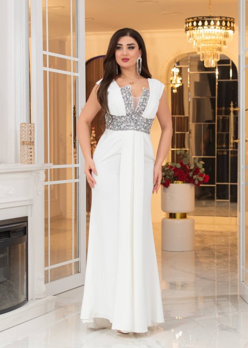 198922 ECRU COCKTAİL DRESS