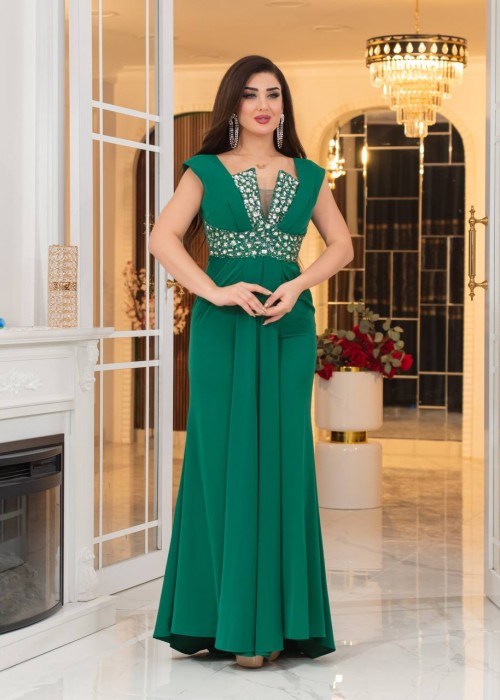 198925 GREEN COCKTAİL DRESS