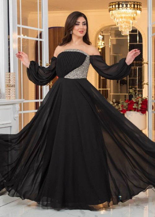 198927 BLACK COCKTAİL DRESS