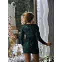 198955 GREEN DRESS VELVET