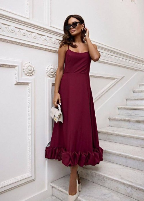 199013 BORDO KLEID DOPPELSTOFF