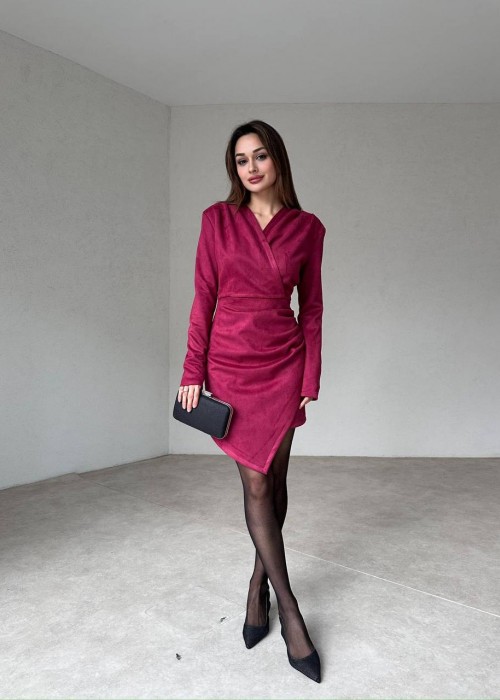 199115 BORDO KLEID Wildleder