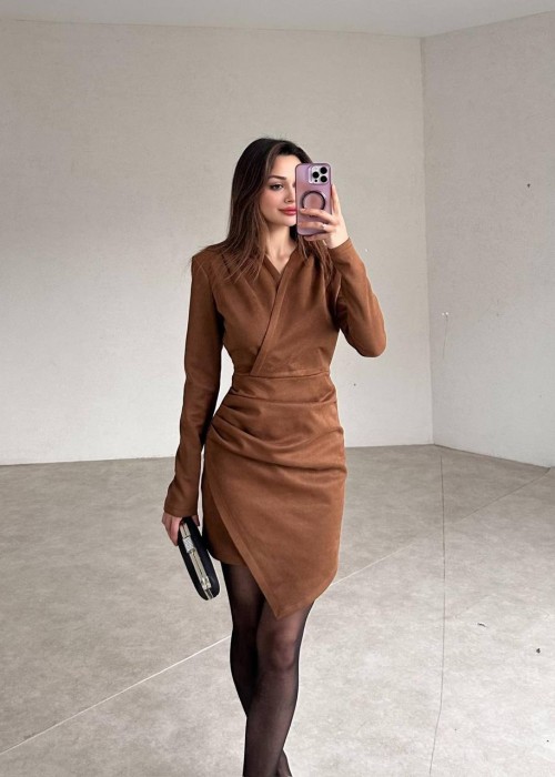 199116 TABA KLEID Wildleder