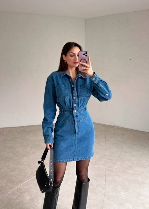 199185 BLAU KLEID Denim