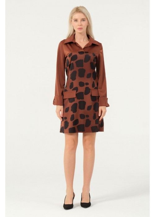 199336 LEOPARD KLEID SATINSTOFF