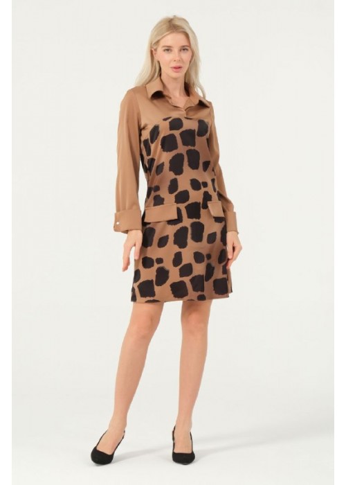 199338 LEOPARD KLEID SATINSTOFF