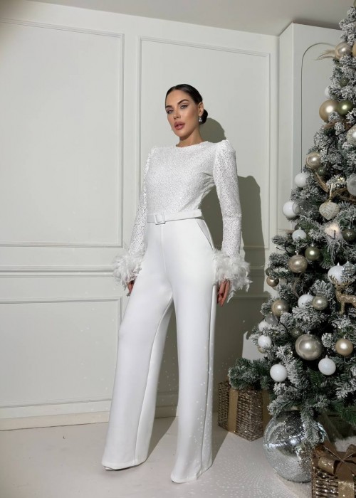 199352 ECRU COCKTAİL DRESS SUİT