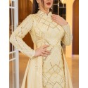 199398 BEIGE COCKRAİLKLEİD