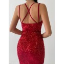 199417 RED COCKTAİL DRESS