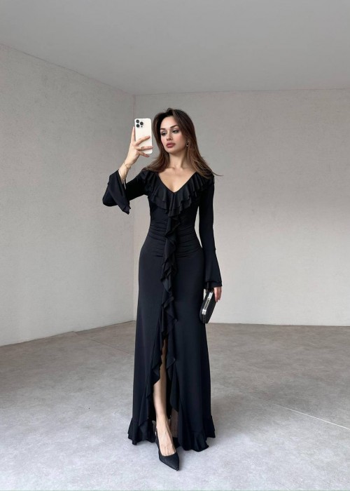 199525 SCHWARZ KLEID Sandstrahl