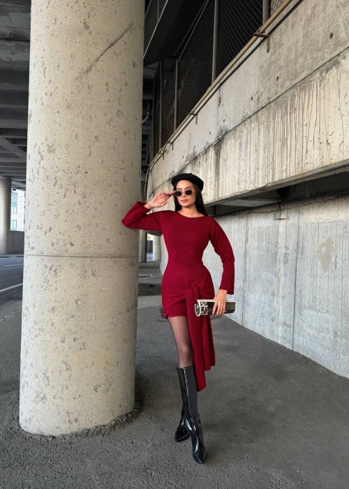 199545 BORDO KLEID STRICKWAREN
