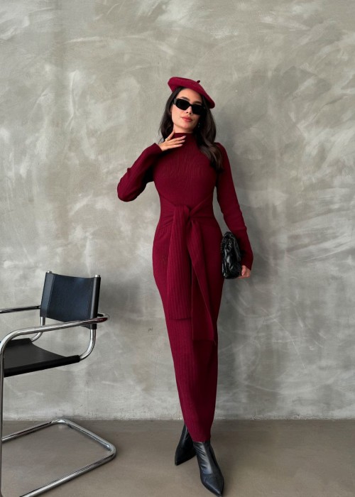 199552 BORDO KLEID STRICKWAREN