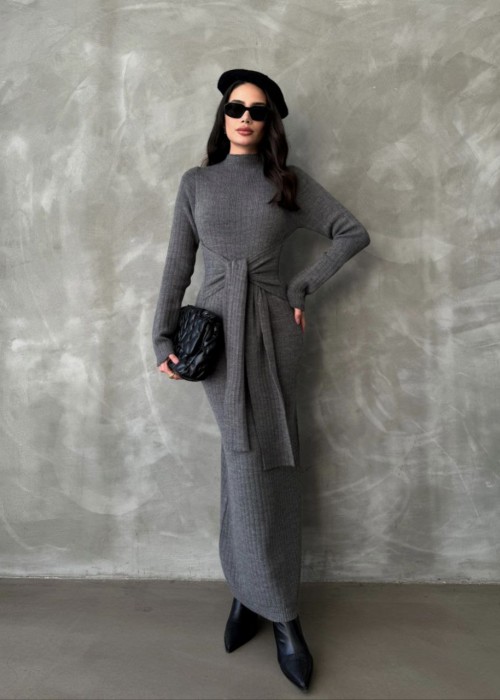 199553 GRAU KLEID STRICKWAREN