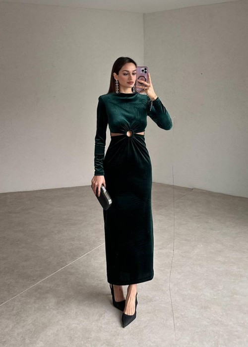199600 GRÜN KLEID SAMT