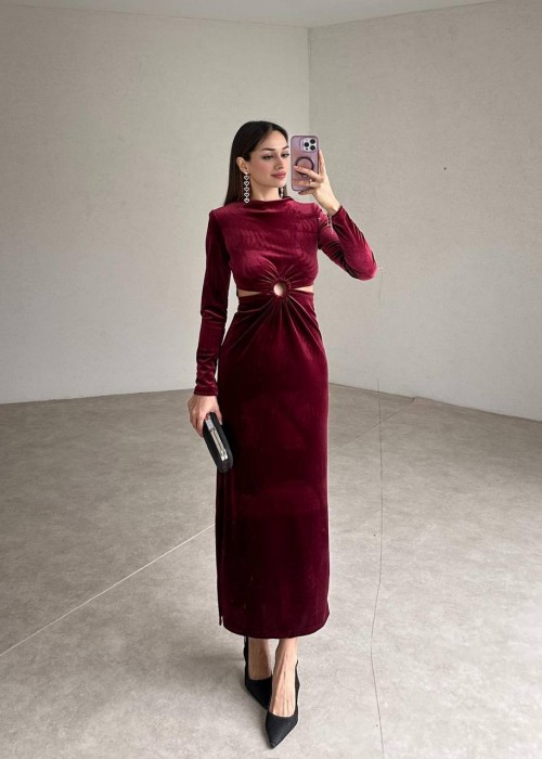 199602 BORDO KLEID SAMT