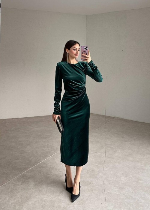 199603 GRÜN KLEID SAMT