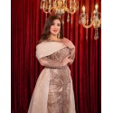 199646 BEIGE COCKTAİL DRESS
