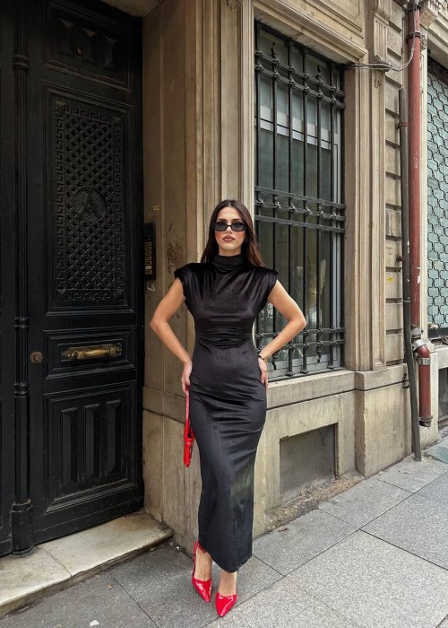 199757 SCHWARZ KLEID SAMT