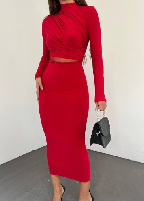 199791 ROT KLEID Sandstrahl