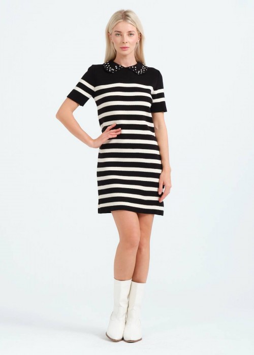 199834 GEMUSTERT KLEID STRICKWAREN