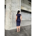 200022 NAVY BLUE COCKTAİL DRESS Stamp