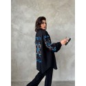 200168 SCHWARZ JACKE Bestickt