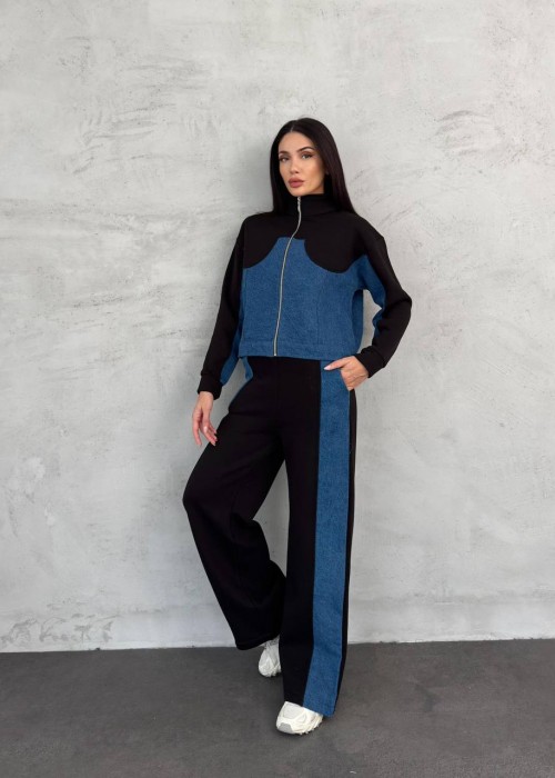 200227 SİYAH TAKIM 3 İPLİK KUMAŞ
