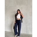 200250 NAVY BLAU HOSE ATLAS STOFF