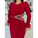 200312 RED COCKTAİL DRESS