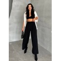200456 BLACK TROUSERS CHIFFON FABRIC