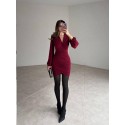 200520 BORDO ELBİSE SANDY KUMAŞ