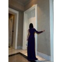 200579 PURPLE COCKTAİL DRESS SCUBA FABRIC