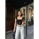 200674 BLACK BLOUSE CROP