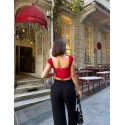 200675 RED BLOUSE CROP