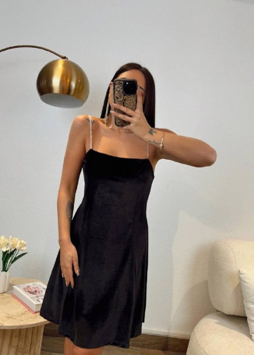 200788 SCHWARZ KLEID SAMT