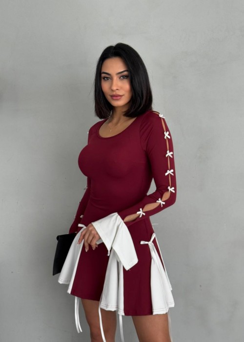 200924 BORDO KLEID Tauchstoff
