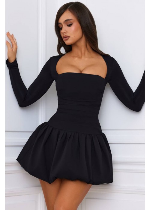 201031 SCHWARZ KLEID İTHAL DUBAİ