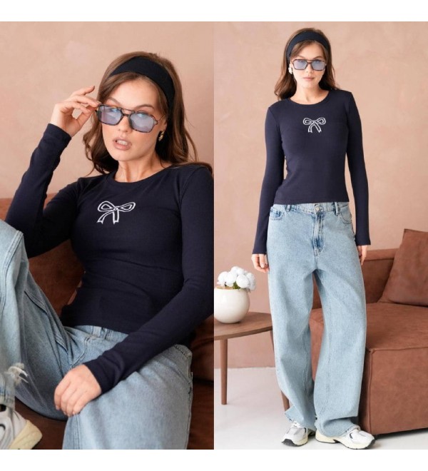 201160 NAVY BLUE BLOUSE