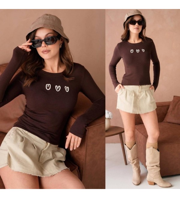 201165 COFFEE BLOUSE